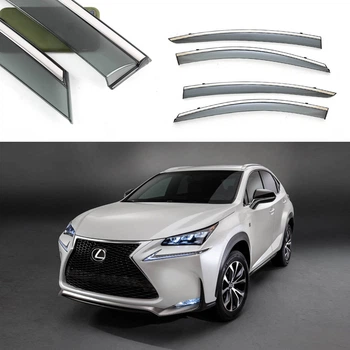 Дефлектори вікон вітровики Lexus NX від 2014- (з нержавіючим молдингом) "FLY"