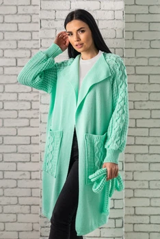 Fashions • Кардиган жіночі в'язані Зефірка Fashions 44-50 м'ята (4248/а-гу)