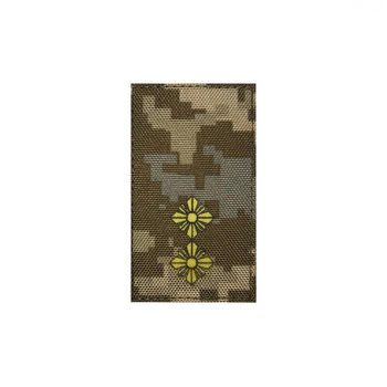 Шеврон на липучке Laser CUT UMT Погон звание Лейтенант 55мм х 95мм Пиксель / Жёлтый