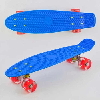 Скейт Пенні борд Best Board 0770 (дошка ↔55*15 см, ↑10 см, пластик, колеса 4 шт/Ø6 см/PU, підвіска алюміній, підсвітка, до 70 кг)