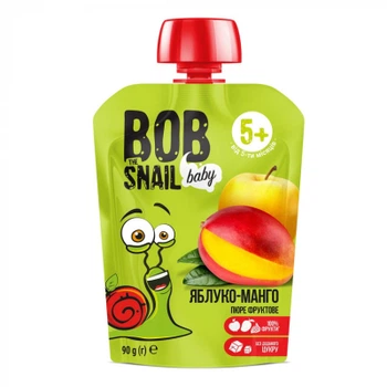 2шт, Детское пюре Bob Snail Улитка Боб Яблоко-манго 90 гр (4820219343042)