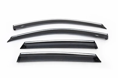Ветровики с хром молдингом (4 шт, HIC) для Honda CRV 2007-2011 гг