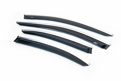 Ветровики с хромированным молдингом SD (4 шт, HIC) для Mercedes E-сlass W213 2016-2023 гг