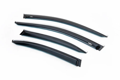 Ветровики с хромированным молдингом SD (4 шт, HIC) для Mercedes C-сlass W205 2014-2021 гг