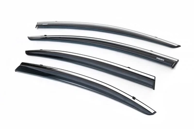Ветровики с хромированным молдингом (4 шт, Niken) для Honda Civic Sedan IX 2011-2016 гг