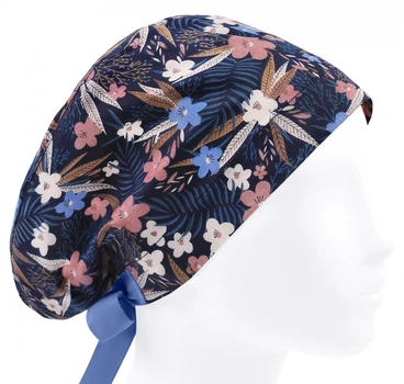 Медицинская шапочка женская HeadwearUniverse универсальная принт Цветы листья