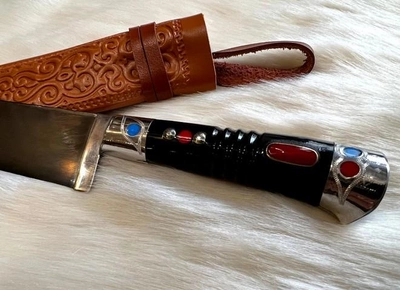 Нож пчак подарочный экземпляр Prezent Узбецкие традиции с инкрустацией 12Д 30см