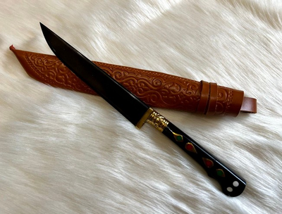 Нож пчак подарочный экземпляр Prezent Узбецкие традиции с инкрустацией 11Д 27см