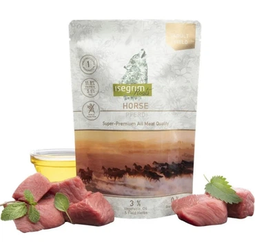 Вологий корм для собак Isegrim Adult Pouch Roots Horse Monoprotein Конина з овочами, лляною олією і польовими травами, 410 г