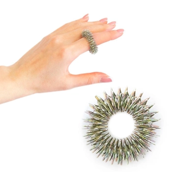 Суджок масажне кільце для пальців №2 (11 мм), кільця Су Джок - пружинний масажер (1009842-Gray-32)