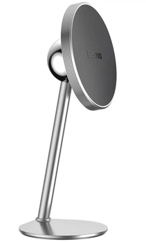 Автотримач для телефону магнітний Baseus Little Sun Magnetic на торпедо Сріблястий
