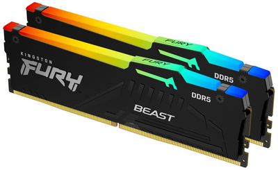 Оперативна пам'ять Kingston Fury DDR5-5600 16384MB PC5-44800 (Kit of 2x8192) Beast RGB AM5 Black (KF556C36BBEAK2-16)