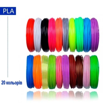 Пластик для 3Д ручки PLA (20 разных цветов по 10м), стержни для 3D ручки набор (VS7003973)