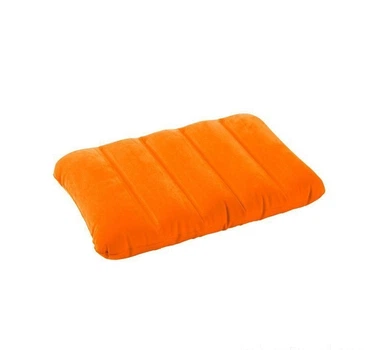 Надувна флокірована подушка Intex 68676 Plus Зручна 43 x 28 x 9 див. Orange