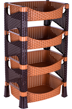 Этажерка 4-х ярусная Violet House Роттанг Гелакси 77.5х45х30.5 см Caramel (0740 Роттанг Гелакси CARAMEL)