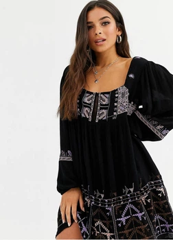 Мини платье сарафан с вышивкой Free People M Fp00050
