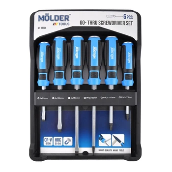 Набор отверток ударных с шестигранной опорой Molder Go-Thru CR-V 6 шт (MT33206)