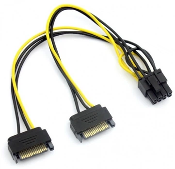 Кабель-переходник 8 pin - 2*SATA 15 pin 20см Voltronic для питания видеокарты (13527)