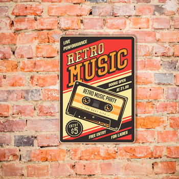 Дерев'яний Постер Retro music А2