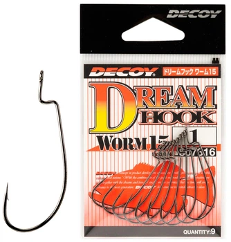 Крючок офсетный Decoy Worm15 Dream Hook 2/0, 8 шт / уп