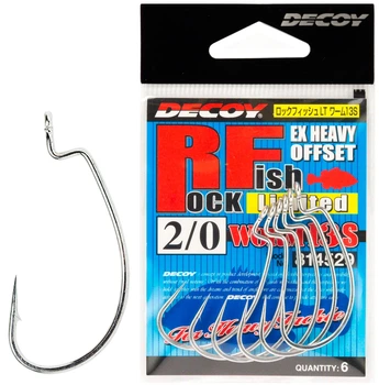 Крючок офсетный Decoy Worm13S Rock fish Limited 2/0, 6 шт / уп