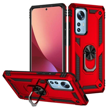 Чехол Shield для Xiaomi Redmi Note 12S бампер противоударный с подставкой Red