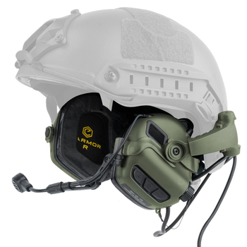 Професійні Активні Тактичні Навушники Earmor M32X Mark 3 для Шоломів Зелений (21420)