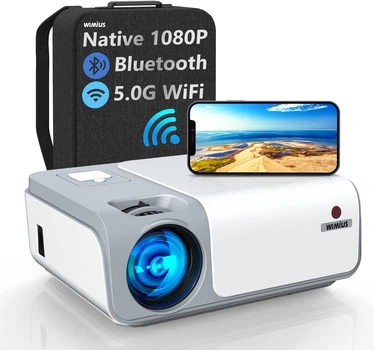 Мультимедийный домашний проектор Wimius W1 Full HD 8500 Лм Wi-Fi Bluetooth