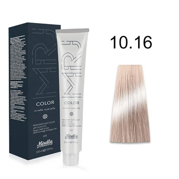 Краска для волос 10.16 платиновый блондин пепельно-красный Royal Jelly Color Mirella 100 мл
