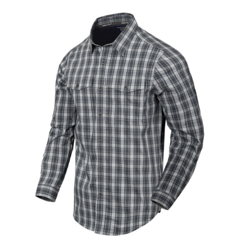 Рубашка (Скрытое ношение) Covert Concealed Carry Shirt Helikon-Tex Foggy Grey Plaid XL Тактическая мужская