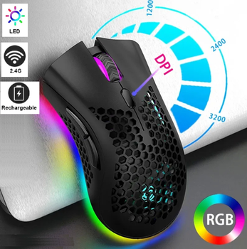 Беспроводная бесшумная игровая мышь BM600 2.4G с аккумулятором и подсветкой RGB Light