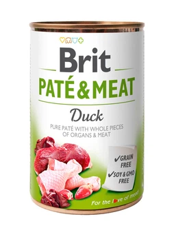 Консервированный корм Brit Paté & Meat для собак со вкусом утки и курицы 400 г х 6 шт