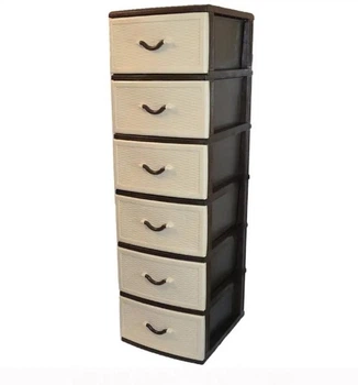 Комод пластиковий для дому, 6 ящиків, 48х38х134см Style, місткий пластиковий комод у кімнату