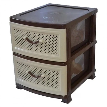 Комод пластиковый в дом, 2 ящика, 48х38х46см Стиль, комод из пластика