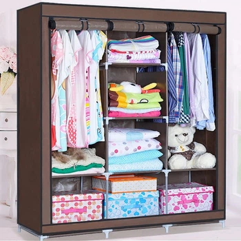 Складаний тканинний шафа для одягу і взуття 175х130х45 см Storage Wardrobe каркасний шафа для одягу