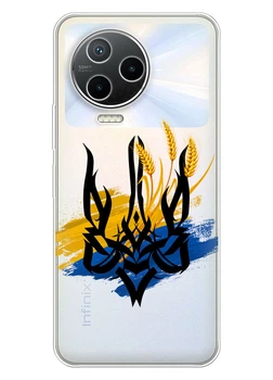 Infinix Note 12 2023 прозрачный силиконовый чехол iSwag с украинским дизайном - Атрибуты Украины (ISIN122386)