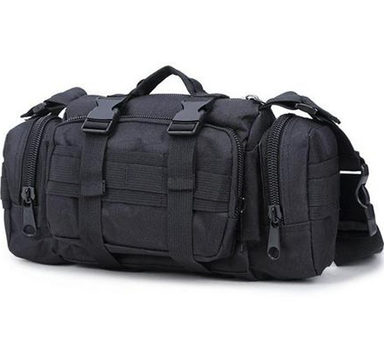 Тактическая нагрудная сумка на пояс Tactic сумка подсумок на рюкзак и плитоноску с ремнем на плечо 5 л Black (104-black)