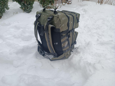Військовий рюкзак на 60 літрів із системою MOLLE армійський тактичний рюкзак колір олива для ЗСУ