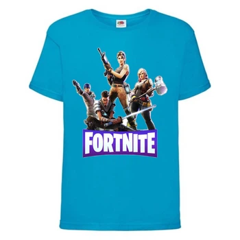 Футболка детская Фортнайт Heroes (Fortnite) голубая (FT-01) 116 см