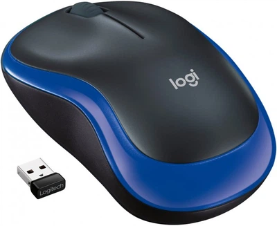 Безпровідна миша Logitech M185 Black/Blue (910-002239)