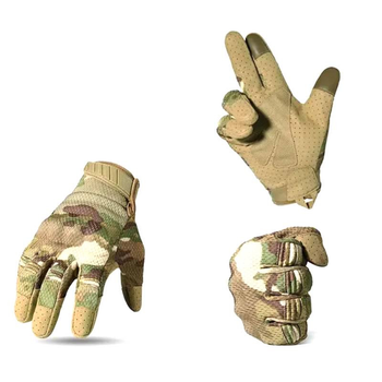 Перчатки тактические армейские с пальцами ВСУ (ЗСУ) Мультикам 20222176-XL 10001 XL койот