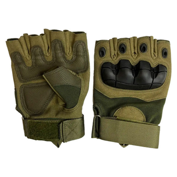 Тактические перчатки открытые пальцы Gloves HF 1 Оливковый XL