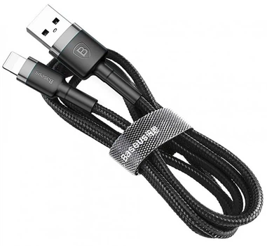 Кабель Baseus cafule Cable USB For lightning 1.5A 2M Gray+Black (CALKLF-CG1)