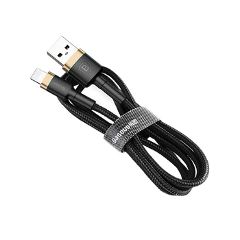 Кабель Baseus cafule Cable USB For lightning 2.4A 1M Gold + Black