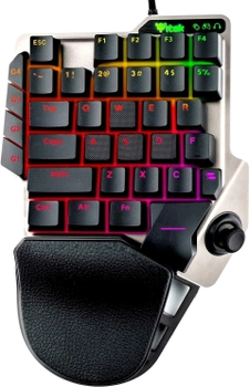 Игровая клавиатура Itek X40 – одной рукой, консоль/ПК, механическая, переключатель LS, RGB, макро и турбо, разъем для наушников и мыши, 3D-джойстик, 3xUSB.