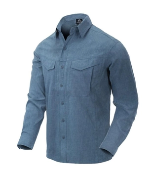 Рубашка Defender MK2 Gentleman Shirt Helikon-Tex Melange Blue XXXL Тактическая мужская