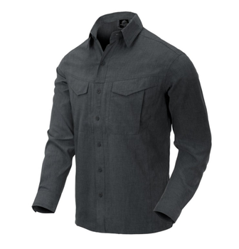 Рубашка Defender MK2 Gentleman Shirt Helikon-Tex Black Grey Melange XXXL Тактическая мужская