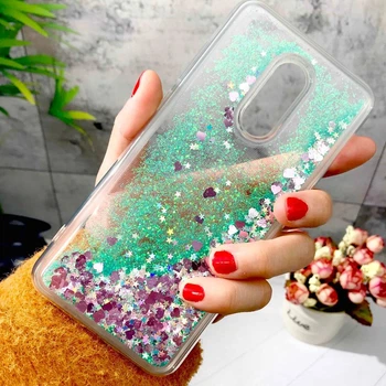 Чехол Glitter для Xiaomi Redmi 5 Plus Бампер Жидкий блеск бирюзовый