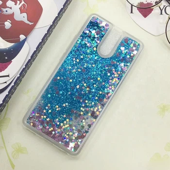 Чехол Glitter для Meizu M6 Note Бампер Жидкий блеск синий