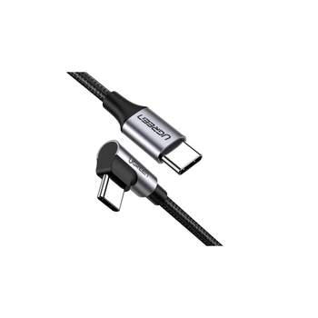 Дата USB-C кабель USB-C 1.0m US255 Angled 3A (Gray\Black) Ugreen (50123)